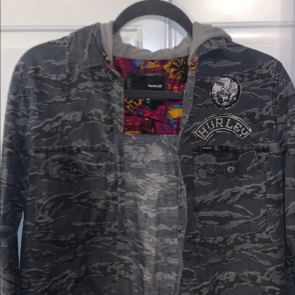 Hurley flannel with a hood!